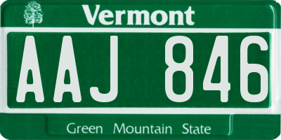 VT license plate AAJ846