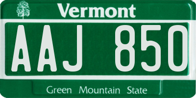 VT license plate AAJ850