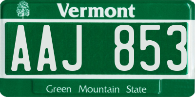 VT license plate AAJ853