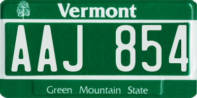 VT license plate AAJ854