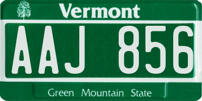 VT license plate AAJ856