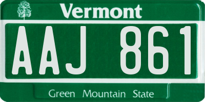 VT license plate AAJ861