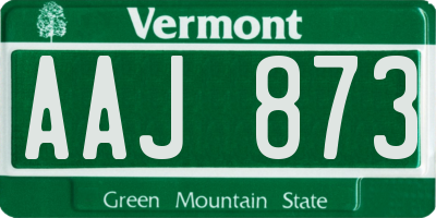 VT license plate AAJ873