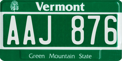 VT license plate AAJ876