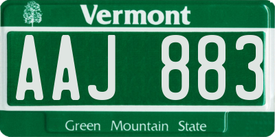 VT license plate AAJ883