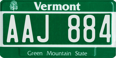 VT license plate AAJ884