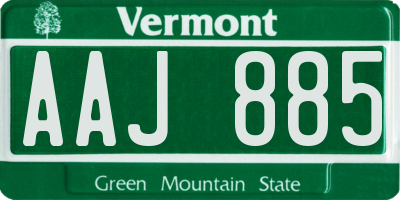 VT license plate AAJ885