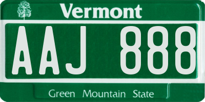 VT license plate AAJ888