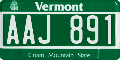 VT license plate AAJ891