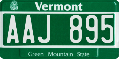 VT license plate AAJ895