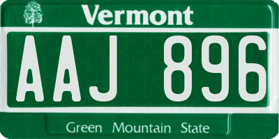 VT license plate AAJ896