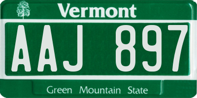 VT license plate AAJ897