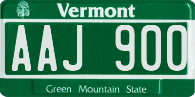 VT license plate AAJ900