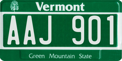 VT license plate AAJ901