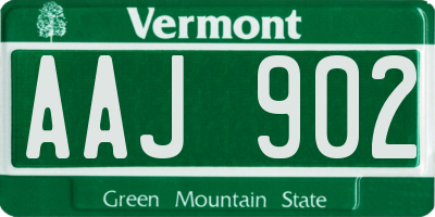 VT license plate AAJ902