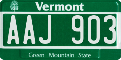 VT license plate AAJ903