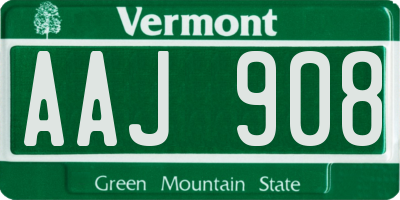 VT license plate AAJ908