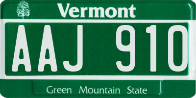 VT license plate AAJ910