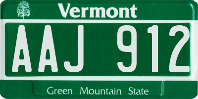 VT license plate AAJ912