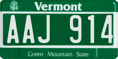 VT license plate AAJ914