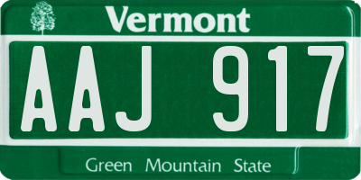 VT license plate AAJ917