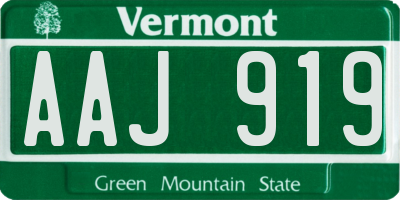 VT license plate AAJ919