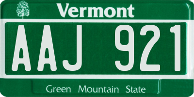 VT license plate AAJ921