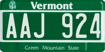 VT license plate AAJ924