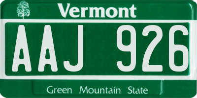 VT license plate AAJ926