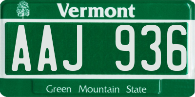 VT license plate AAJ936