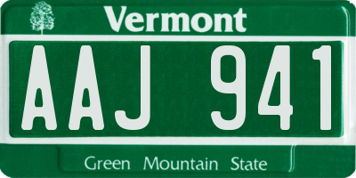 VT license plate AAJ941