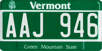 VT license plate AAJ946