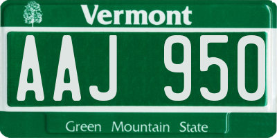 VT license plate AAJ950