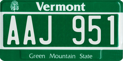 VT license plate AAJ951