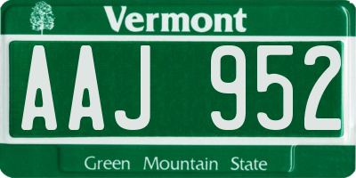 VT license plate AAJ952