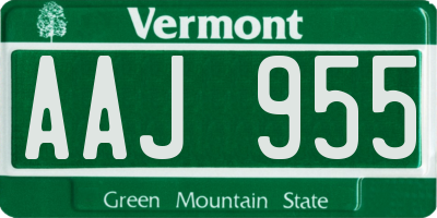 VT license plate AAJ955