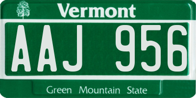 VT license plate AAJ956