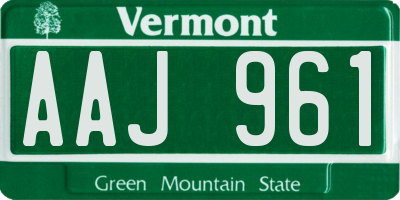 VT license plate AAJ961