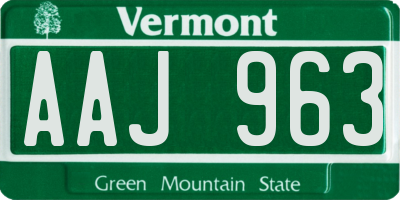 VT license plate AAJ963