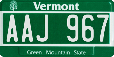 VT license plate AAJ967