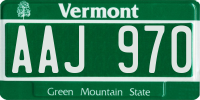 VT license plate AAJ970