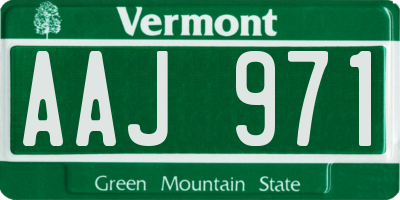 VT license plate AAJ971