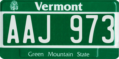 VT license plate AAJ973