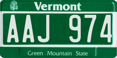 VT license plate AAJ974