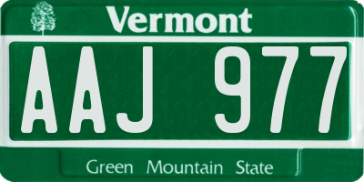 VT license plate AAJ977