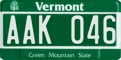 VT license plate AAK046