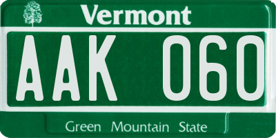 VT license plate AAK060