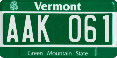 VT license plate AAK061