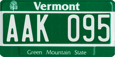 VT license plate AAK095