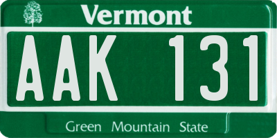 VT license plate AAK131